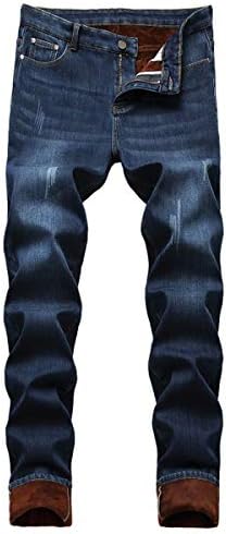 TheyLook Mens Fleece Lined Jeans Straight Leg Stretch Winter Warm